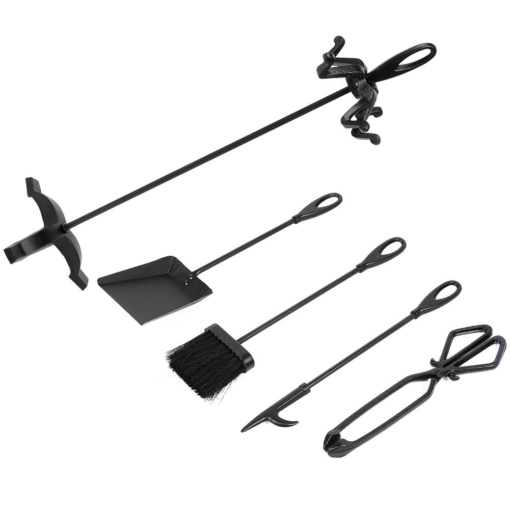 Haushalt Europäischer Stil Eisen Kaminwerkzeug Set Basis Bürste Schaufel Zange Zubehör Kit