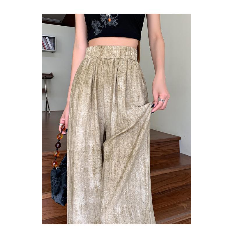 

Прямые повседневные брюки с высокой талией, женские летние новые свободные и тонкие универсальные брюки 2XL