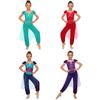 Fantasia de Dança do Ventre para Meninas Macacão Princesa Árabe Cintura Bordada Sobreposição de Tule Macacão Cor Contrastante Decoração de Strass