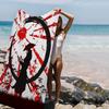 Anime Japan Retro Samurai Microfiber Printed Beach Towel Mountain Climbing Yoga Beach Swimming Running Absorbent Soft Towel
