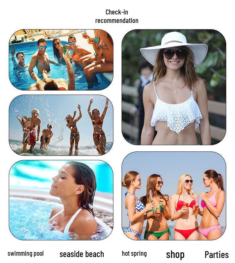 European & American Lace-Up Halter Bikini Top - Women's Beach & Hot Spring Swimwear 2025