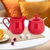 Set Zuccheriera e Lattiera in Ceramica Brocca, Regalo, Porta Zucchero Lattiera Ciotola con Coperchio