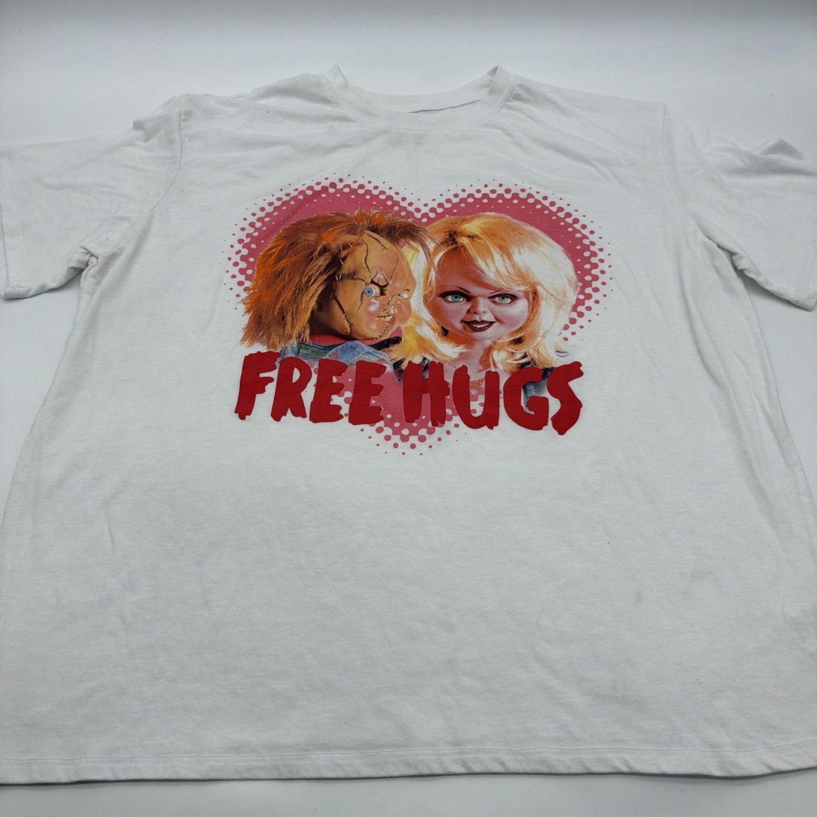 Chucky T-shirt Women Size 2XL Shite Graphic Print Logo .#40625 S