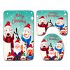 Christmas Shower Curtain Floor Mat Combination Four-Piece Set Bathroom Toilet Carpet Shower Room Mat Foot Mat