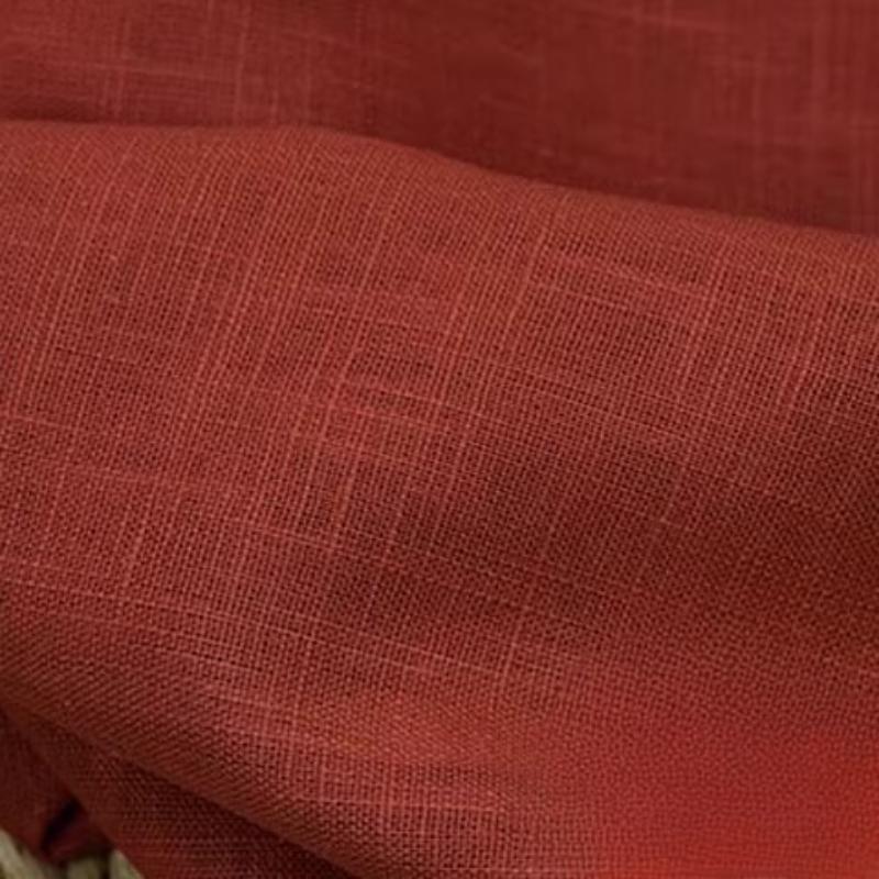 

100x135cm Ramie Cotton Bamboo Section Fabric Spring and Autumn Summer Solid Color Retro Disc Button Top Pants Set Fabric 100x138cm