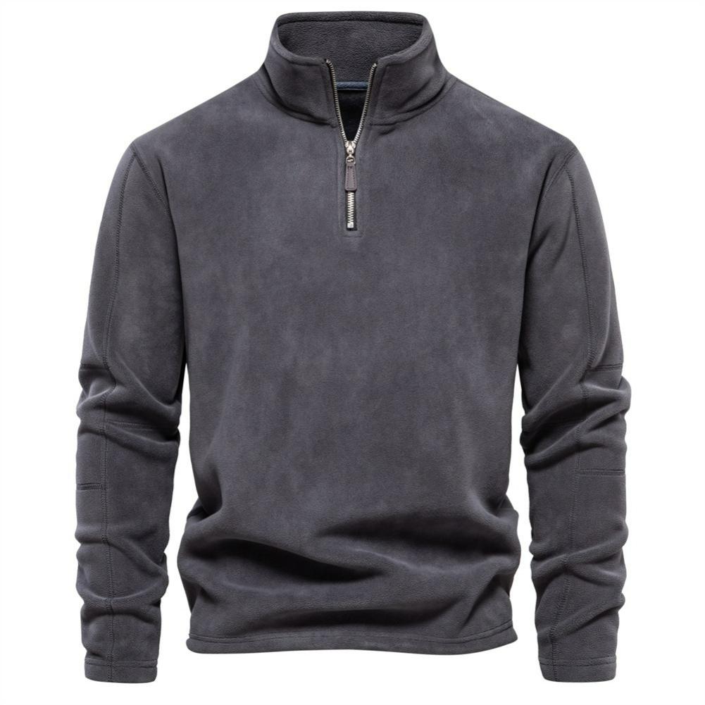Herren Herbst- und Winter Stehkragen Halbreißverschluss Langarmpullover Stehkragen Trend Alleskönner Herren Polarfleece Oberteil