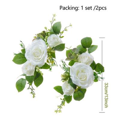 Simulationsblumen Dekoration Willkommensblume Handgefertigt DIY Fertig Hochzeitsstuhl Rückenblume Rose Premium Esstisch Dekoration
