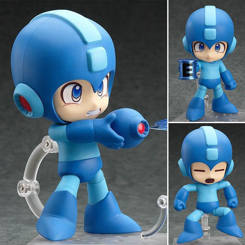 10cm Q-Version Mega Man Rockman Nendoroid 556 Chibi Actionfigur Austauschbarer Armkanone Anime Modell Spielzeug Sammlerstücke Geschenke
