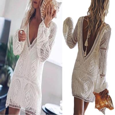 Vrouwen baden cover-up bikini badpak badmode gehaakte kiel strand cover-up