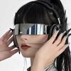 One-piece curved headband, sunglasses, punk style, European and American one-piece lenses, futuristic sense, street photography, fashion sunshade