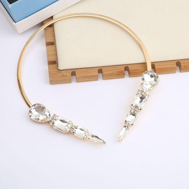 

European and American Retro Heavy Industry Gorgeous Fox Necklace Full Zircon Dinner Formal Dress Accessory Chain Light Luxury Choker Collar Women Gold Collar