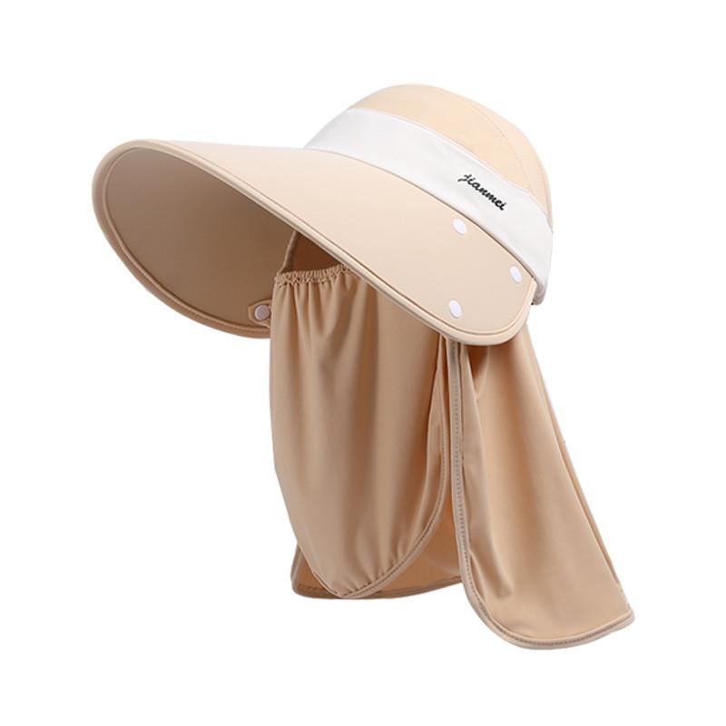 Breathable Summer Sun Hat With Wide Brim And Detachable Face Shield For Casual Outdoor Wear