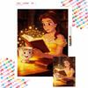 Belle Reading Book Diamond Paint Art Kit Mosaic Painting Diamond Art Home Room Decor Gift