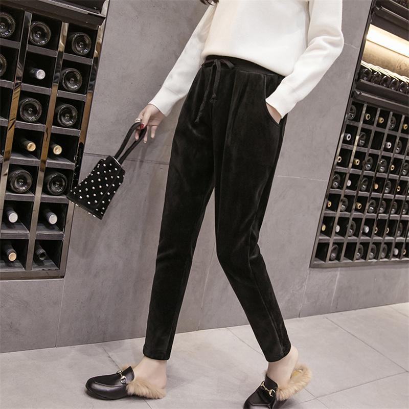 2022 Winter simple leisure Warm Sweatpants High Waist Casual Velvet Pants Women WomenPants Thick Fleece high street Trousers