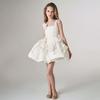 Kids Color Floral Embellished Performance Dress for Stage Party Formal Occasions