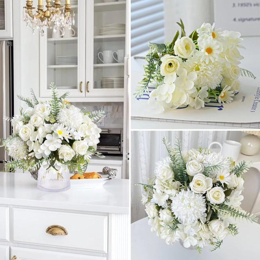 Silk Artificial Flowers Rose Artificial Bouquets for Home Decor Garden Wedding Decoration