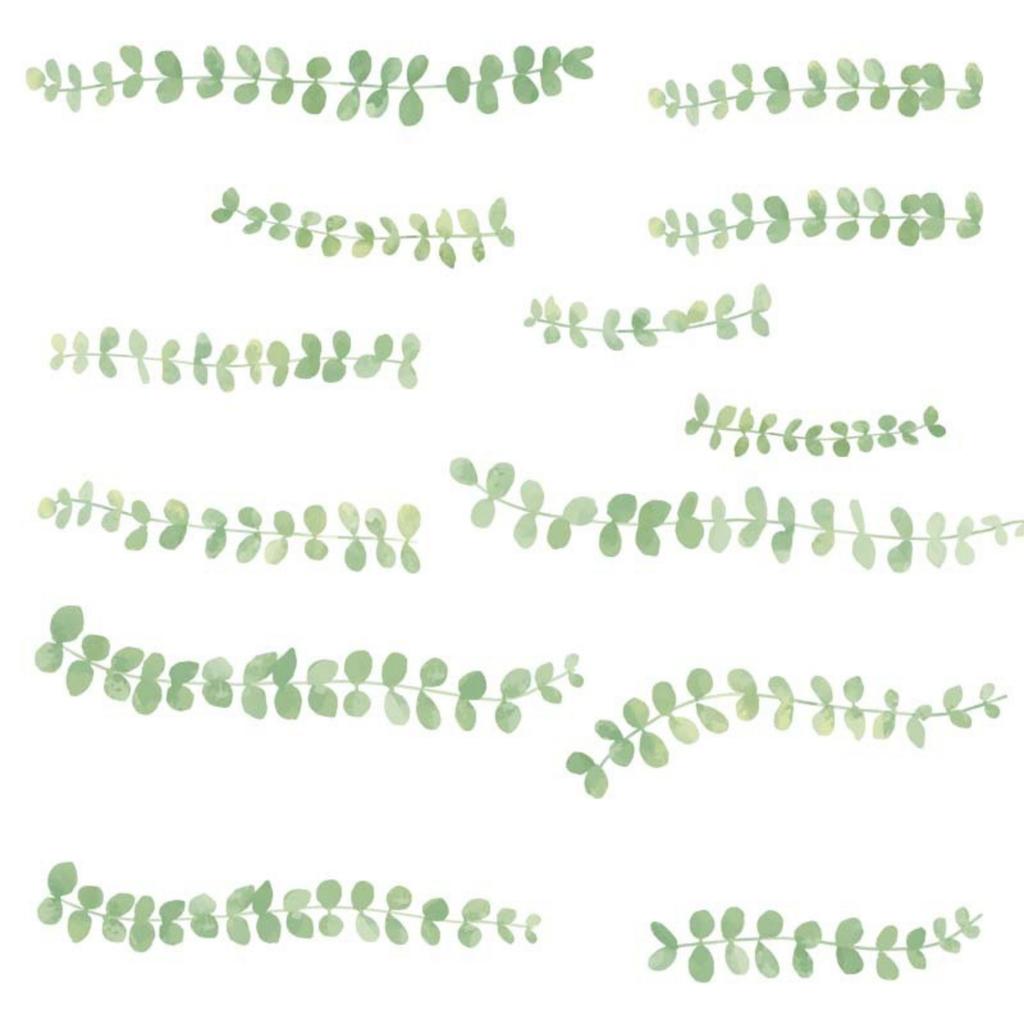 Self-Adhesive Floral Wall Decals Green Potted Plant Wall Stickers for Bedroom Headboard Living Room Decor