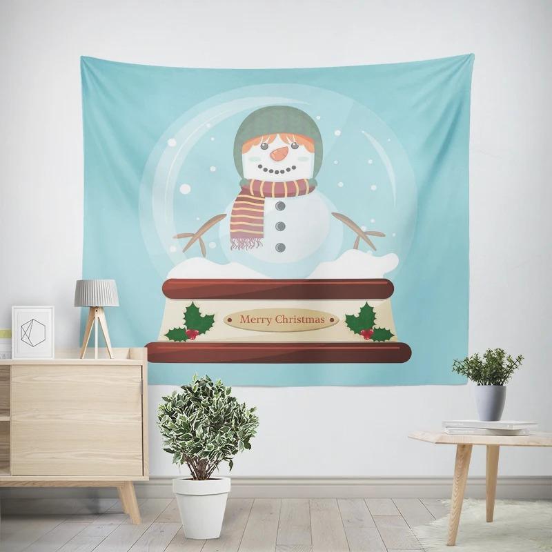 New Year Christmas Crystal Ball Christmas Tree Pattern Living Room Bedroom Decorative Tapestry