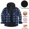 Men's Warm Thick Fleece Plaid Shirt Jacket Sherpa Lined Hoodie Flannel Shirts Outwear Winter Coat with Pockets Button Down Jackets with Hood for Men