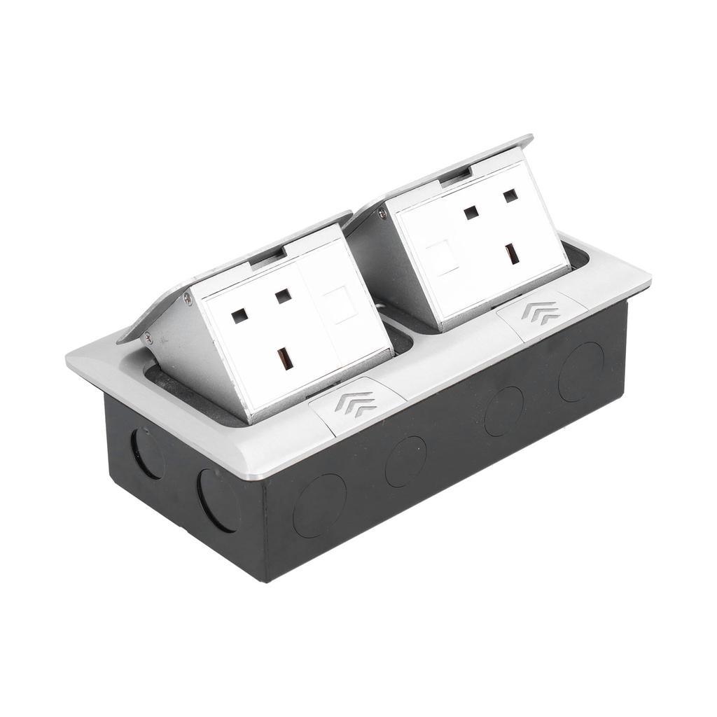 Gniazdo podłogowe podnoszone podwójne standard UK podwójne komputerowe wielofunkcyjne gniazdko biurkowe do biura