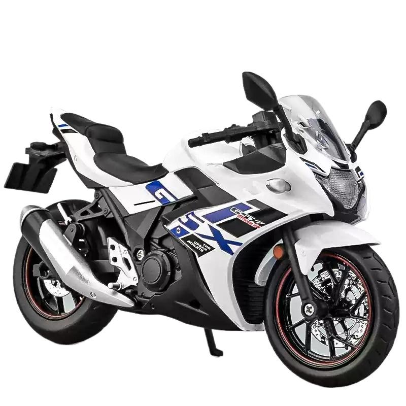 1/12 Suzuki GSX-250R Toy Motorcycle Miniature Model Off-Road Motorbike Racing Sound & Light Diecast Collection Gift Boy
