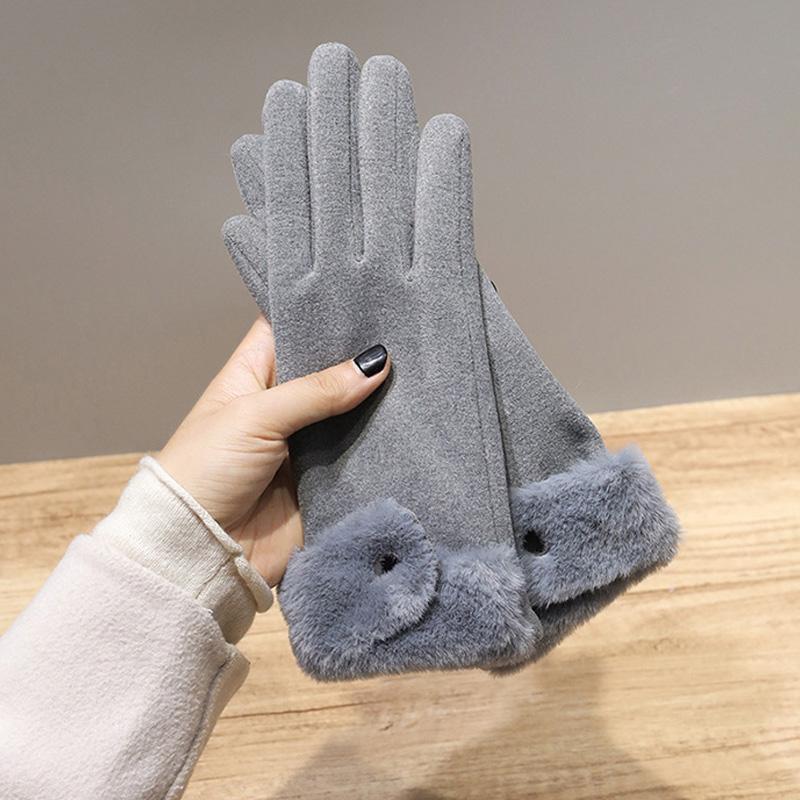 Women Cold Proof Windproof Touch Screen Outdoor Sports Touchable Screen Warm Full Finger Driving Mittens Winter Gloves