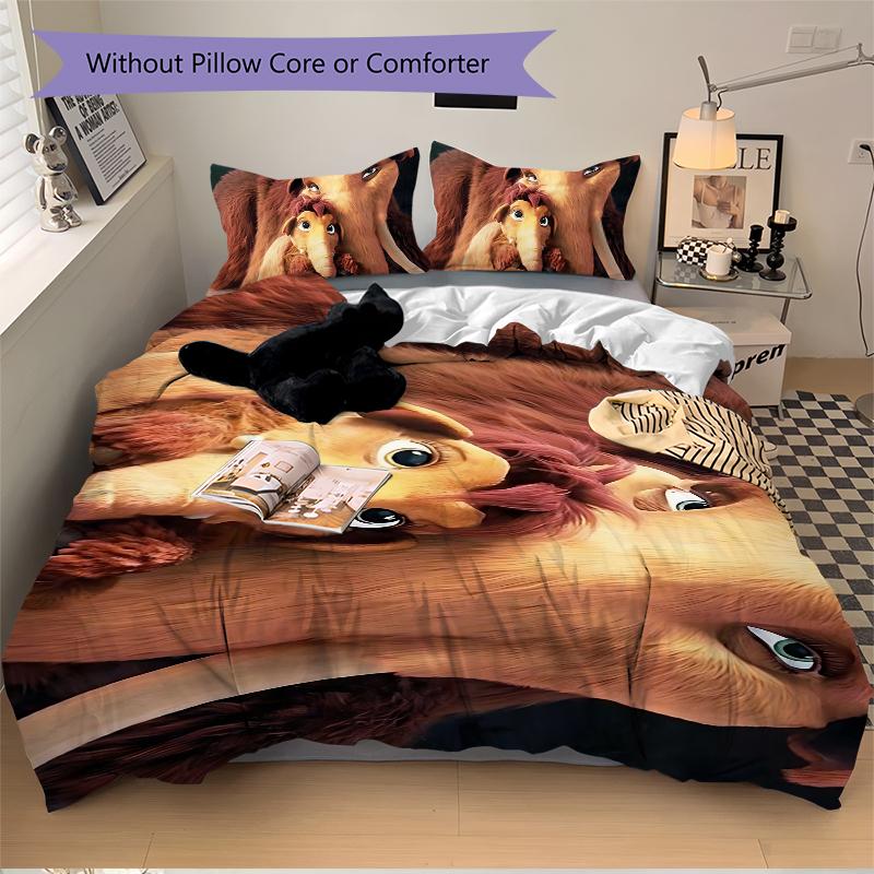 Wildly Expressive Faces Printed 3pcs Bedding Set Soft Microfiber 1 Duvet Cover And 2 Pillowcases Home Bedroom Decor Xmas Gift K1802