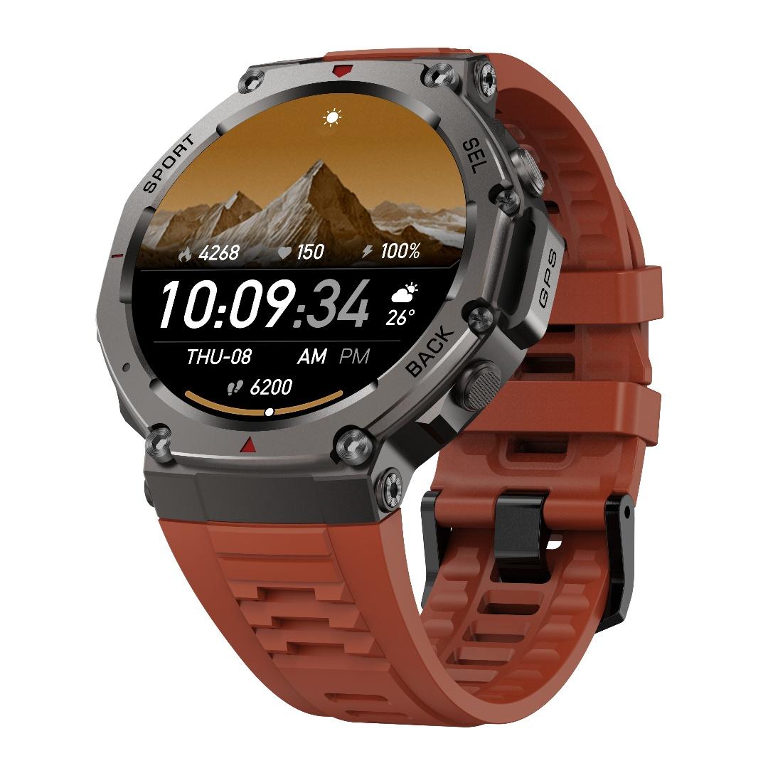 Rainbuvvy DM58 GPS-Sportuhr, 1,43 Zoll AMOLED HD-Display, Voll-Touchscreen, Bluetooth 5.3, wasserdicht, 5 ATM, Android-Smartwatch, unterstützt Herzfrequenz