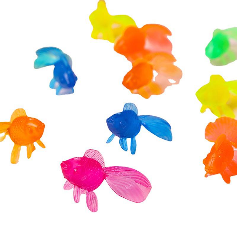 10Pcs Children Water Play Beach Gifts Simulation Goldfish Model Colorful Soft Rubber Small Fish Baby Bath Toys