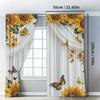 Retro sunflowers and butterflies - pole bag curtains   bedroom and kitchen decoration   home decoration   living room decoration