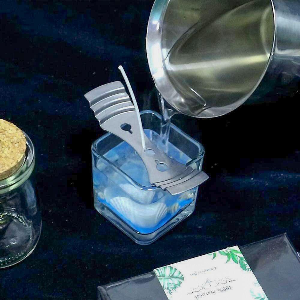 10pcs Metal Handmade Three-Hole Wax Core Centering Candle Wick Holder Wick Clip Centering Devices