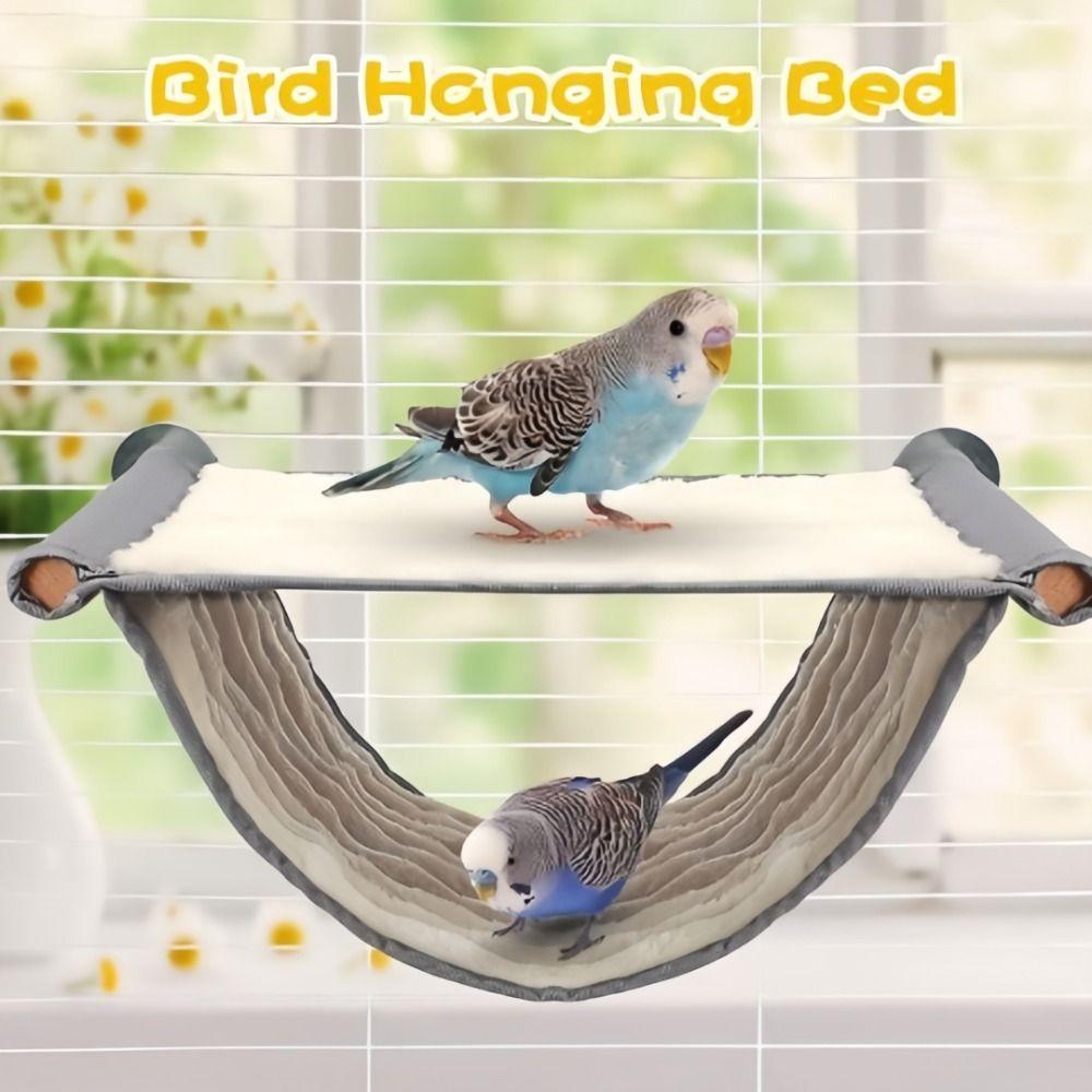 Fleece Bird Hanging Hammock Yellow Grey Hamster Hammock New Bird Cage Perch  Pet Habitat