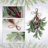 Artificial Mistletoe Pick Frosted Faux Cedar Spray Decorative Christmas Decoration Festive Mistletoe Garland For Party Decor