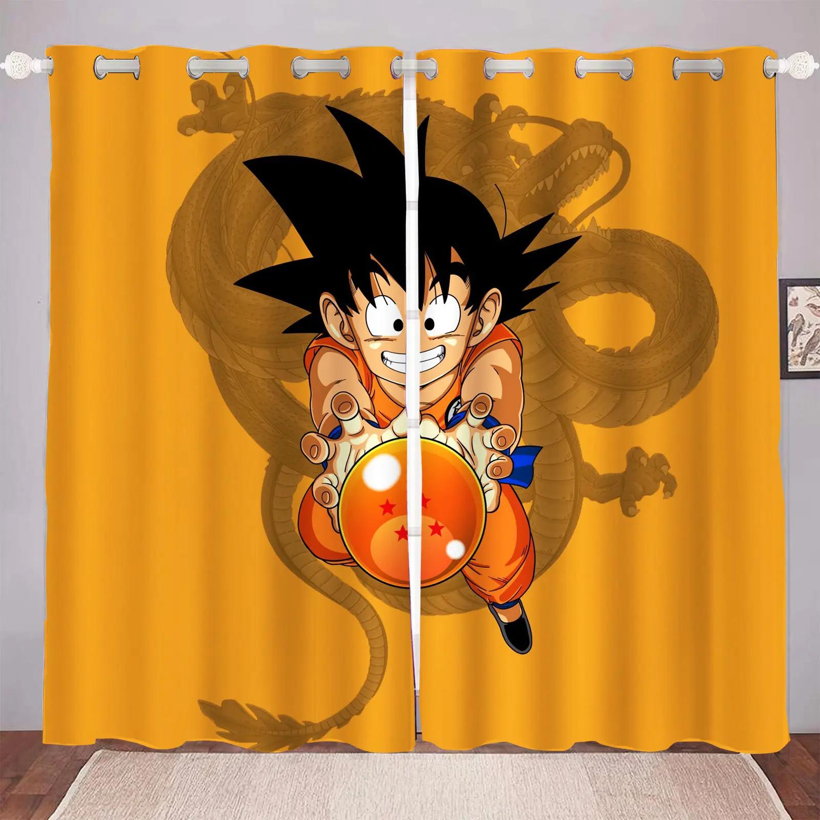 

Мультяшна штора Dragon Ball Принт Подарунки для хлопчика Спальня Поліестер Затінення Вікно вітальні Блекаут Перегородка Домашній декор 100x140cm&Grommet Top
