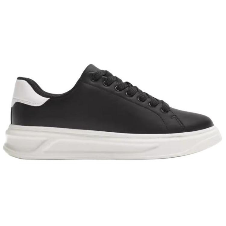 Zara Zapatillas Deportivas de Moda con Cordones de Encaje y Puntera Redonda, Suela Gruesa, Caña Baja para Hombre, Color Negro 12247420800-35
