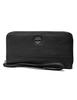 Timberland Women's Leather RFID Zip-Around Wallet Clutch with Wristlet Strap, Black (Pebble), One Size