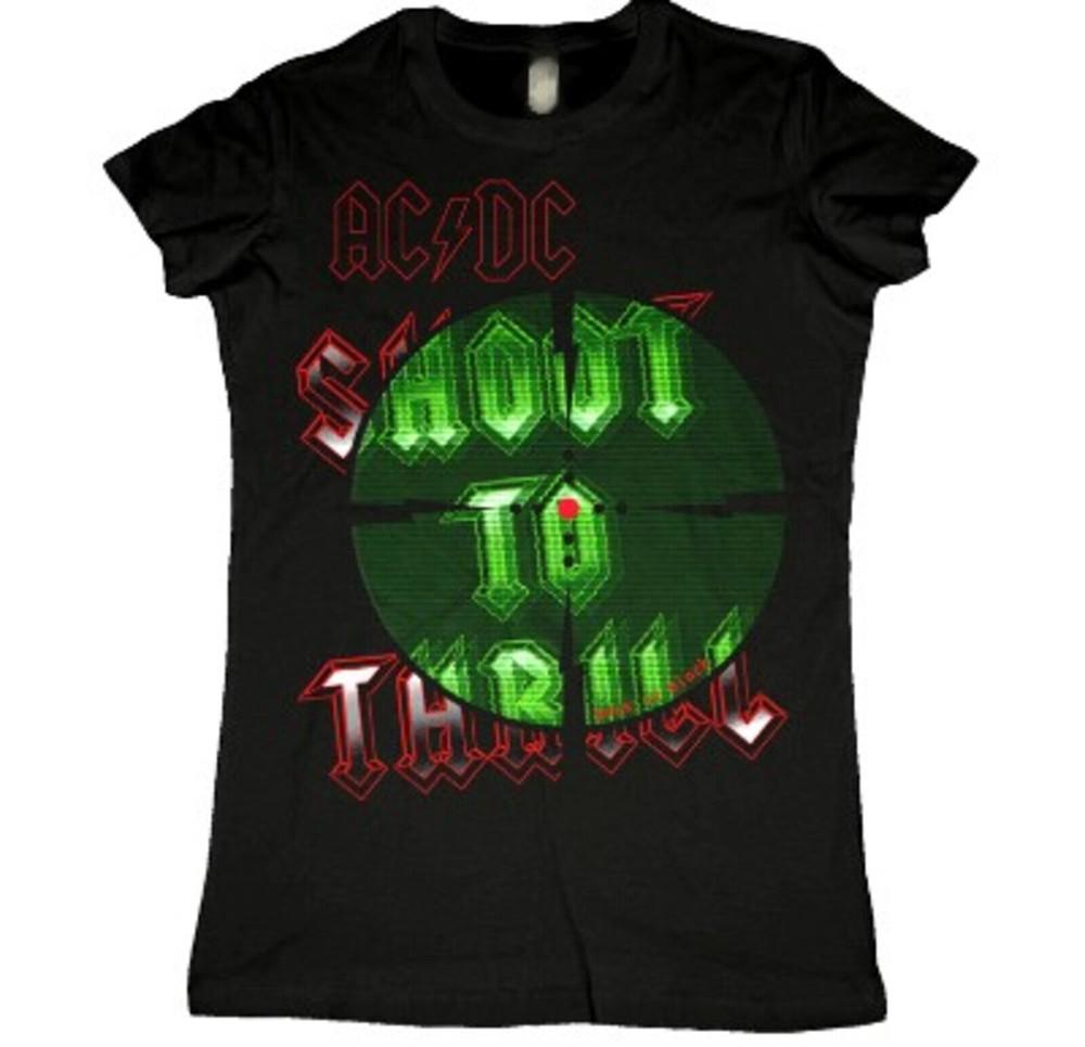 

AC/DC cd lgo SHOOT TO THRILL Official Babydoll SHIRT SMALL New back in black Unisex T-Shirt M