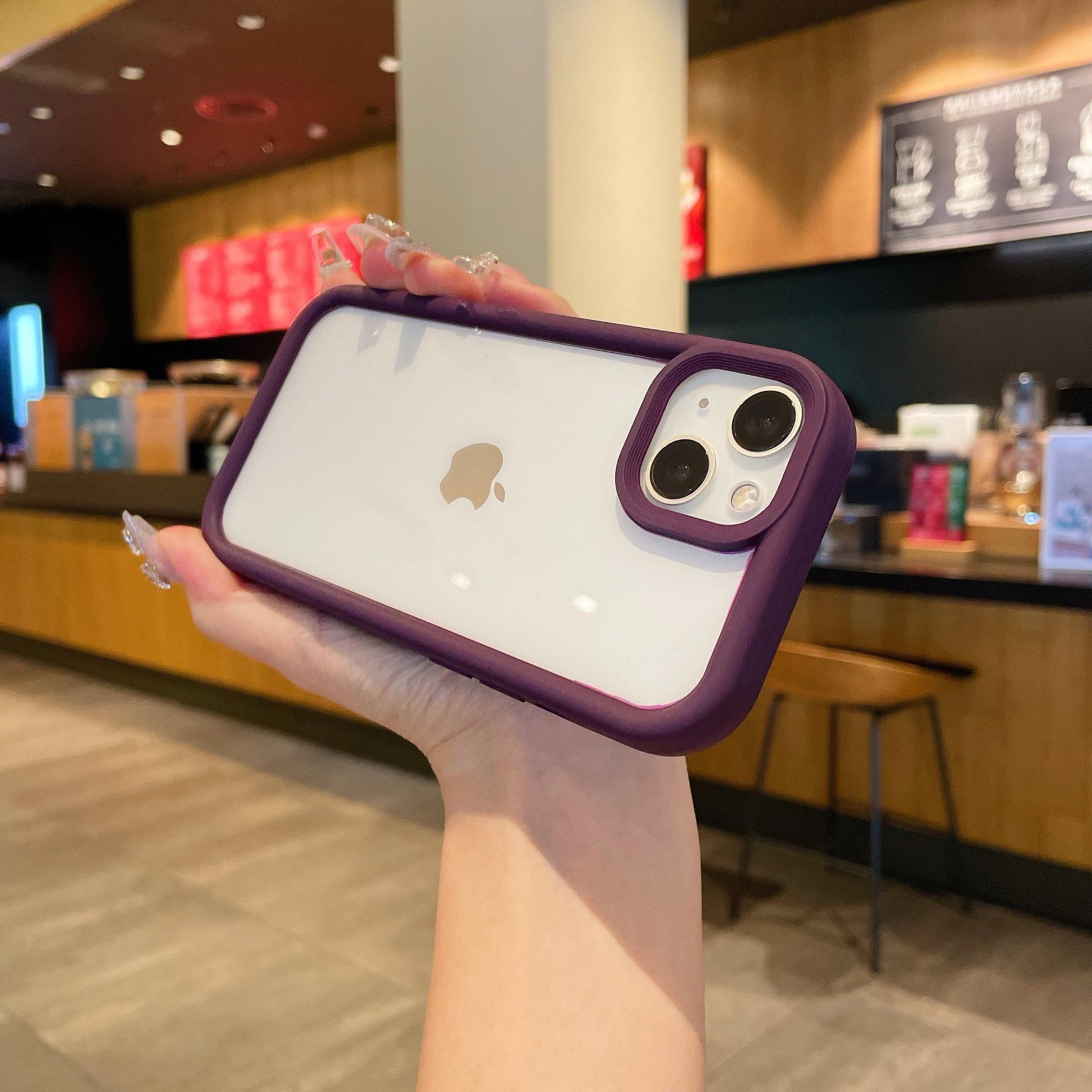 

Подходит для Apple 15promax, Акриловая фоторамка, Чехол для телефона, Полная защита для iPhone14, Простой защитный чехол 13 с защитой от падений Apple 11 фиолетовый