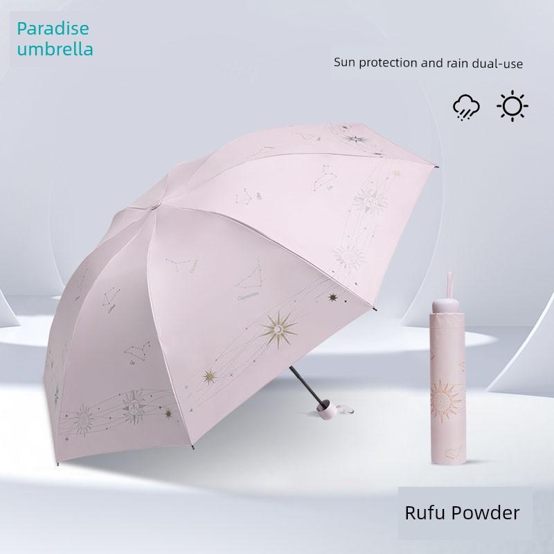 Paradise Umbrella 2026 New Model Official Genuine Dual-Use Sun and Rain Umbrella with Uv Protection, Black Coating, Manual Folding Women's Umbrella