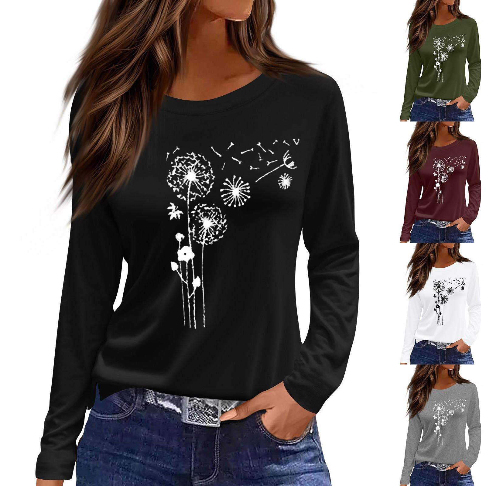 

Жіноча модна повсякденна блуза з довгим рукавом і круглим вирізом S білий