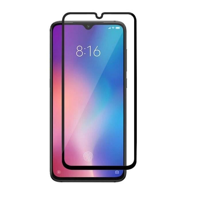 Verre Trempe pour Xiaomi MI 9 SE [Pack 2] Film Transparent Intégral Bord Noir Vitre Protection Ecran Phonillico®