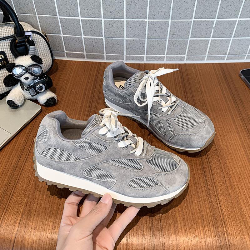 Thick-soled Heightening Dad Shoes Mesh Breathable Color Matching Sports and Leisure Shoes Women's 2025 New Comfortable and Versatile Forrest Gump Shoe