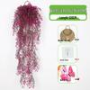 Wall-Mounted Artificial Hanging Vines with Spider Plant in Basket for Living Room Decor