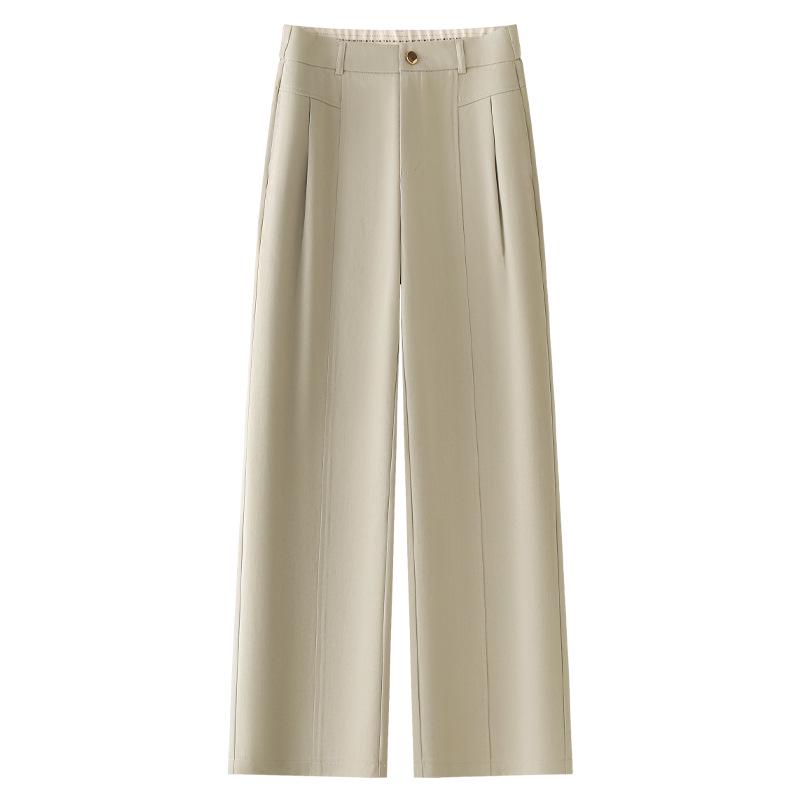 

Women s Yellow Tencel Cotton High Waist Wide Leg Pants - Slimming Spring 2025 Straight Leg Casual Trousers M мятный зеленый