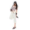 Trendy Summer Low Rise Raw Wash White Denim Cropped Capri Pants For Women Slim Straight Versatile AllMatch Casual Bottoms