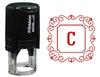 Printtoo Alphabet C Monogram Initial Square Swirl Border Self Inking Rubber Stamp Office
