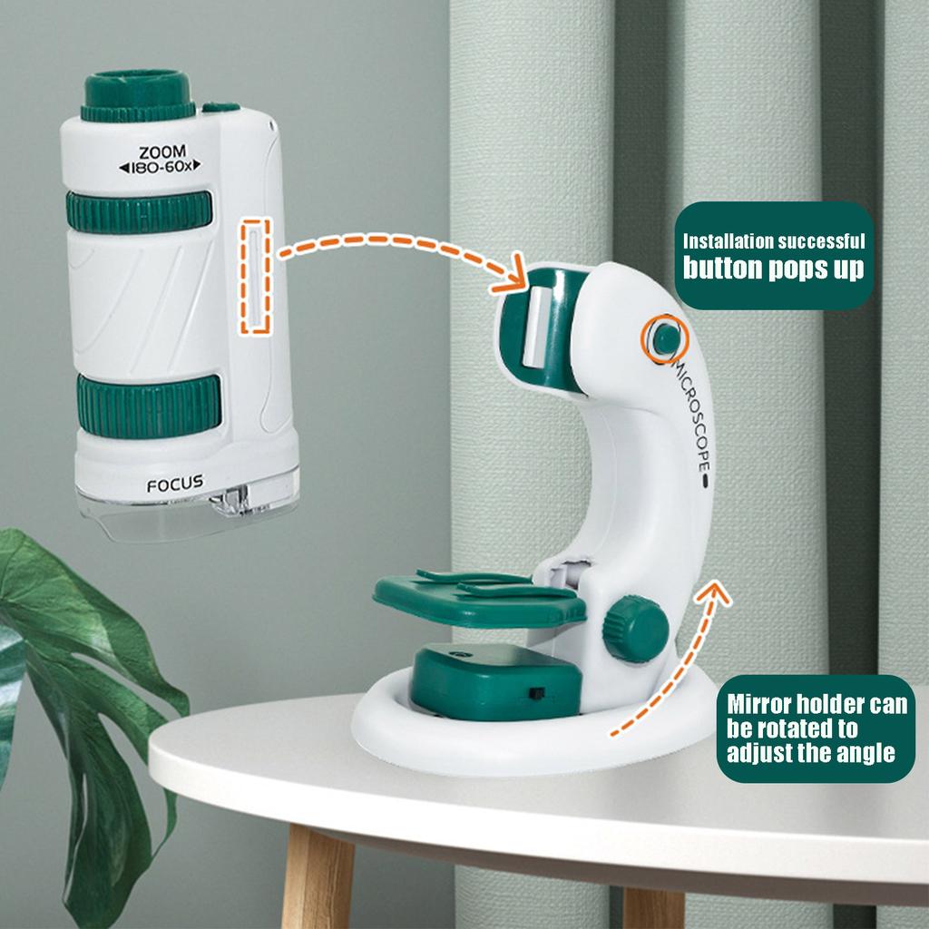 Microscope Kit for Kids 6 and Above?60 To 180X LED Light Microscope Educational Science Experiments