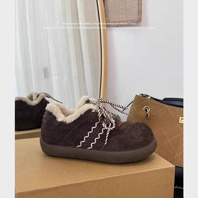 Leather thick-soled heightening velvet women's women's winter new Doudou shoes thermal cotton shoes