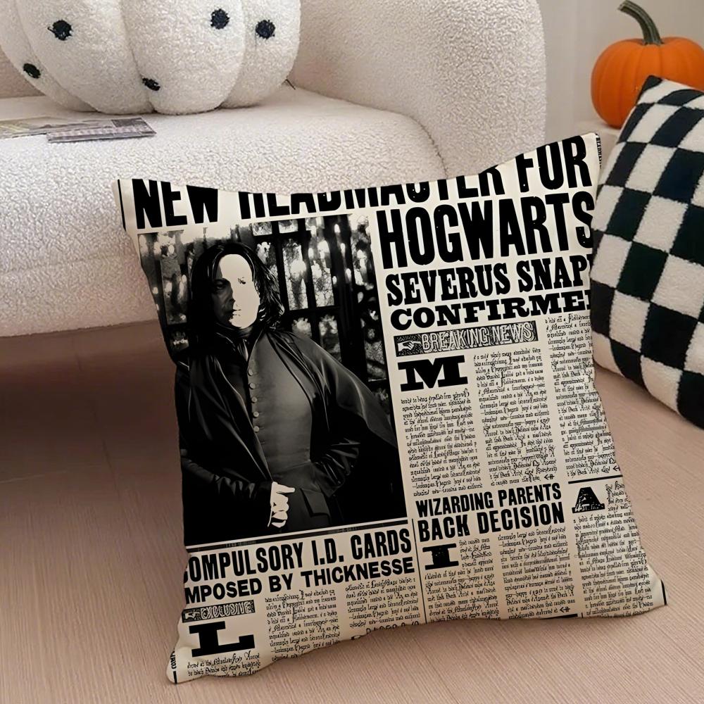Vintage Newspaper Pillow Retro Personality Cushion Cover Throw Pillow Cover Hidden Button Durable Polyester Chair Cushion