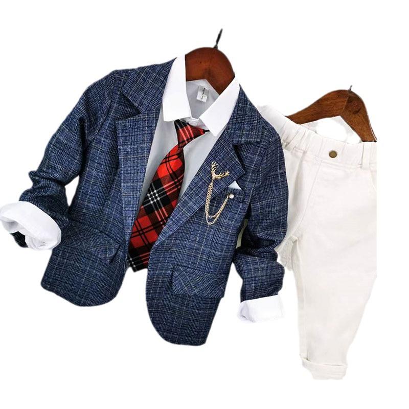 2025 Boys' Korean Style Spring/Autumn Blazer: Casual, Handsome & Formal Jacket for Kids